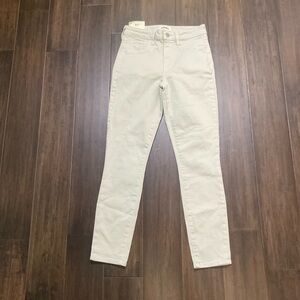 L’Agence Margot High Rise Skinny Jeans Coconut Cream Cotton Blend Size 26